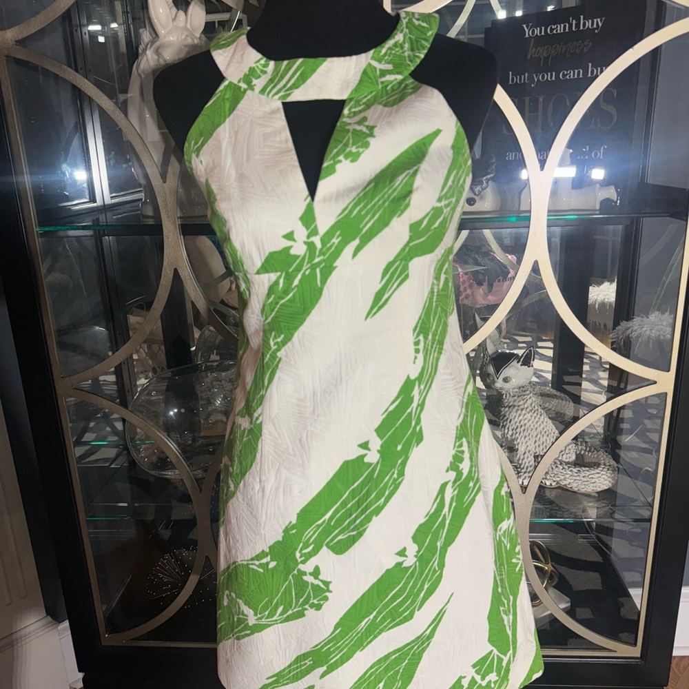 Milly Vibrant Green and White Mini Dress
